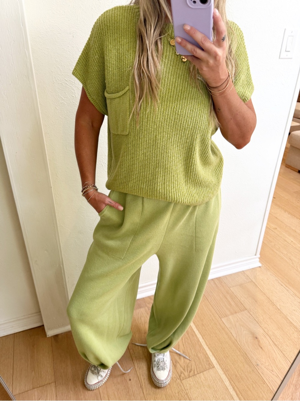 Free People Freya Sweater Set-Green